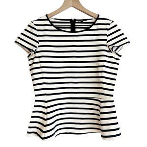 Theory | Striped Fit and Flare Blouse